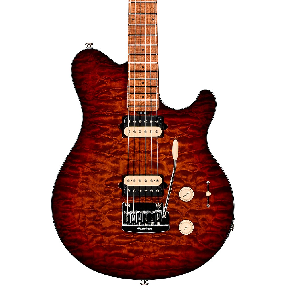 Ernie Ball Music Man Axis Super Sport Quilt Top Electric Guitar Roasted Amber