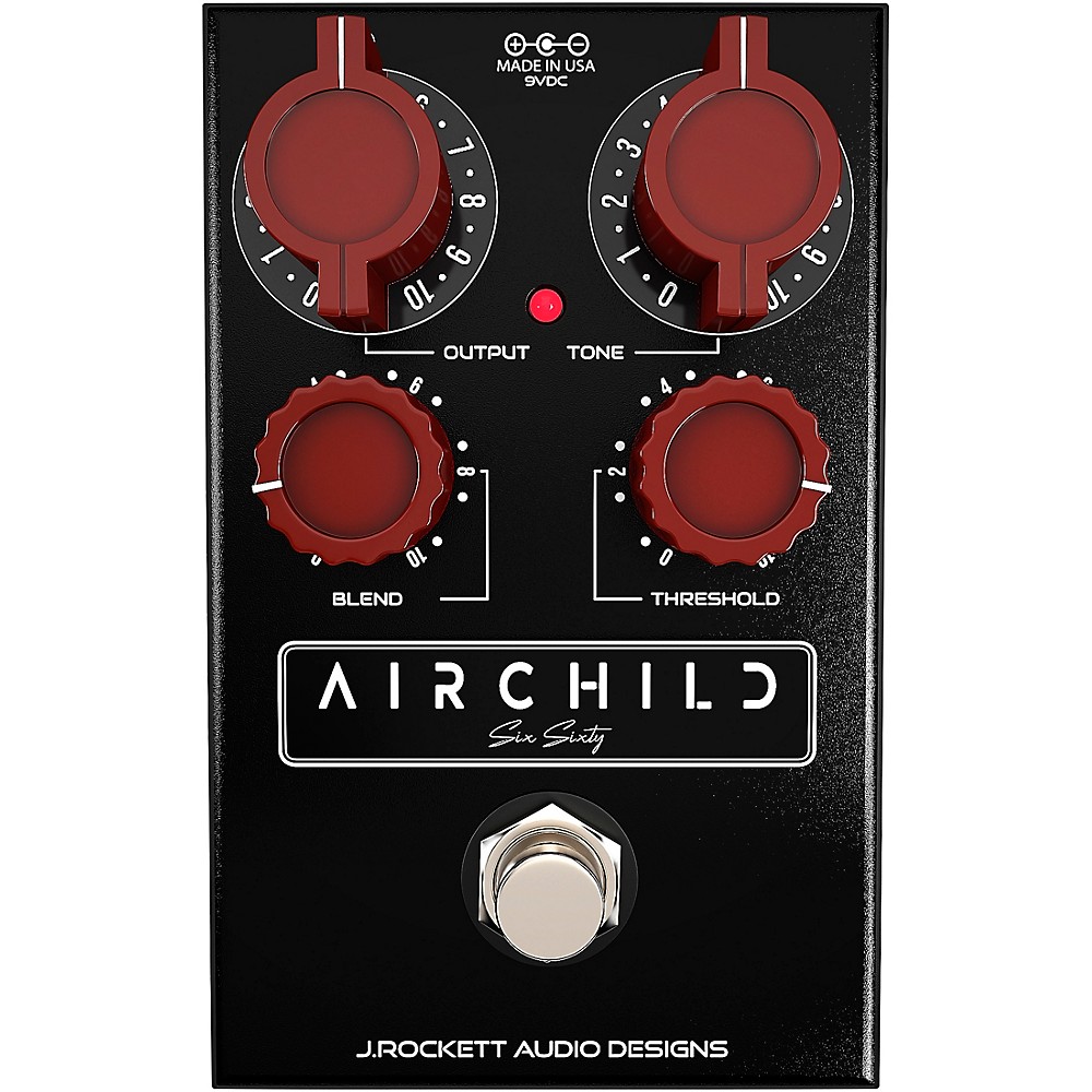 J.Rockett Audio Designs Airchild 660 Compressor Effects Pedal Black and Oxblood